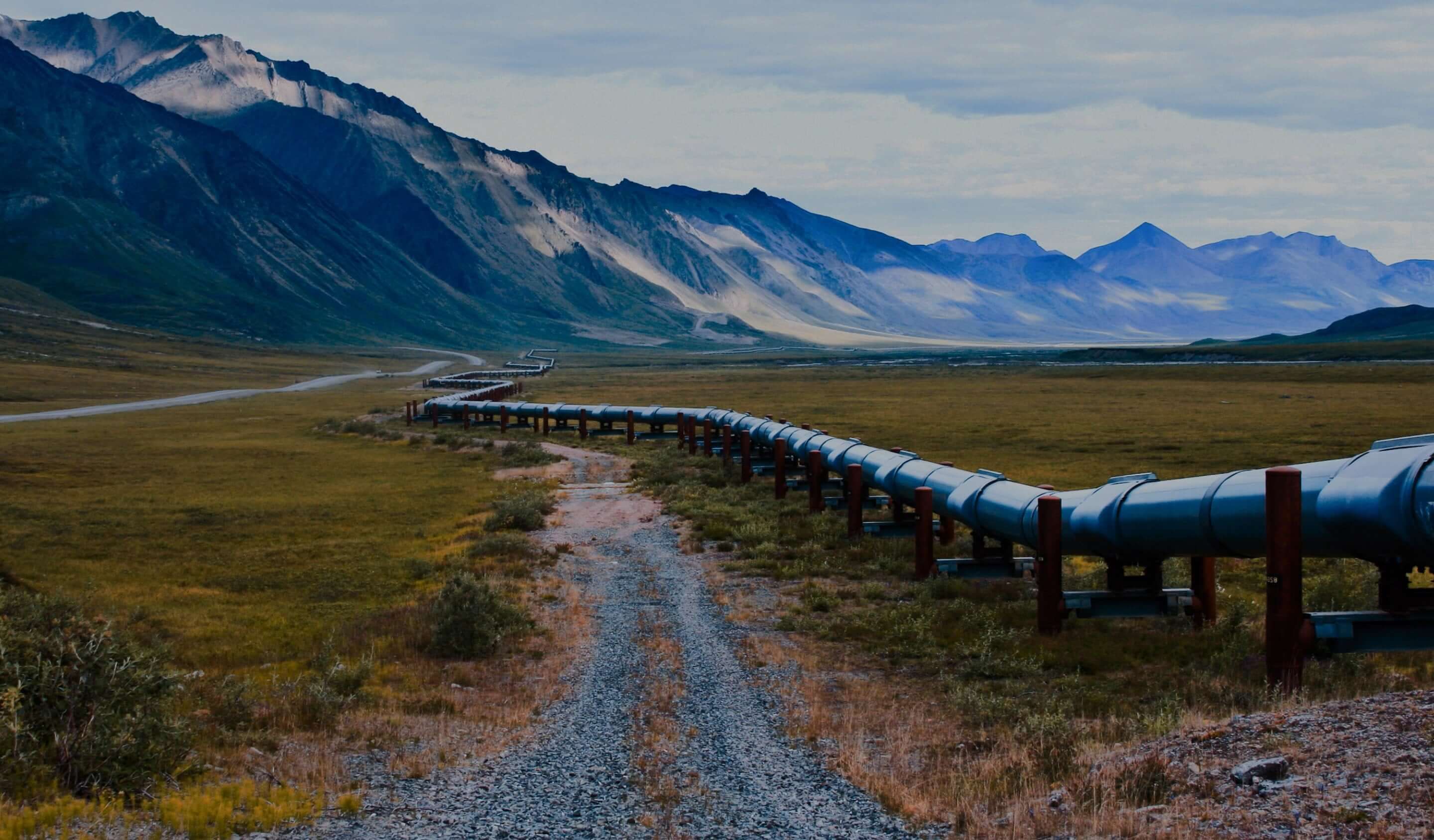 pipeline with mountains